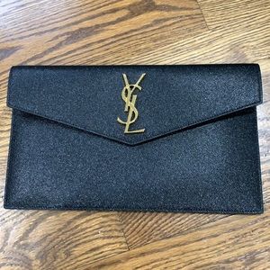 Saint Laurent Uptown Textured Leather Pouch